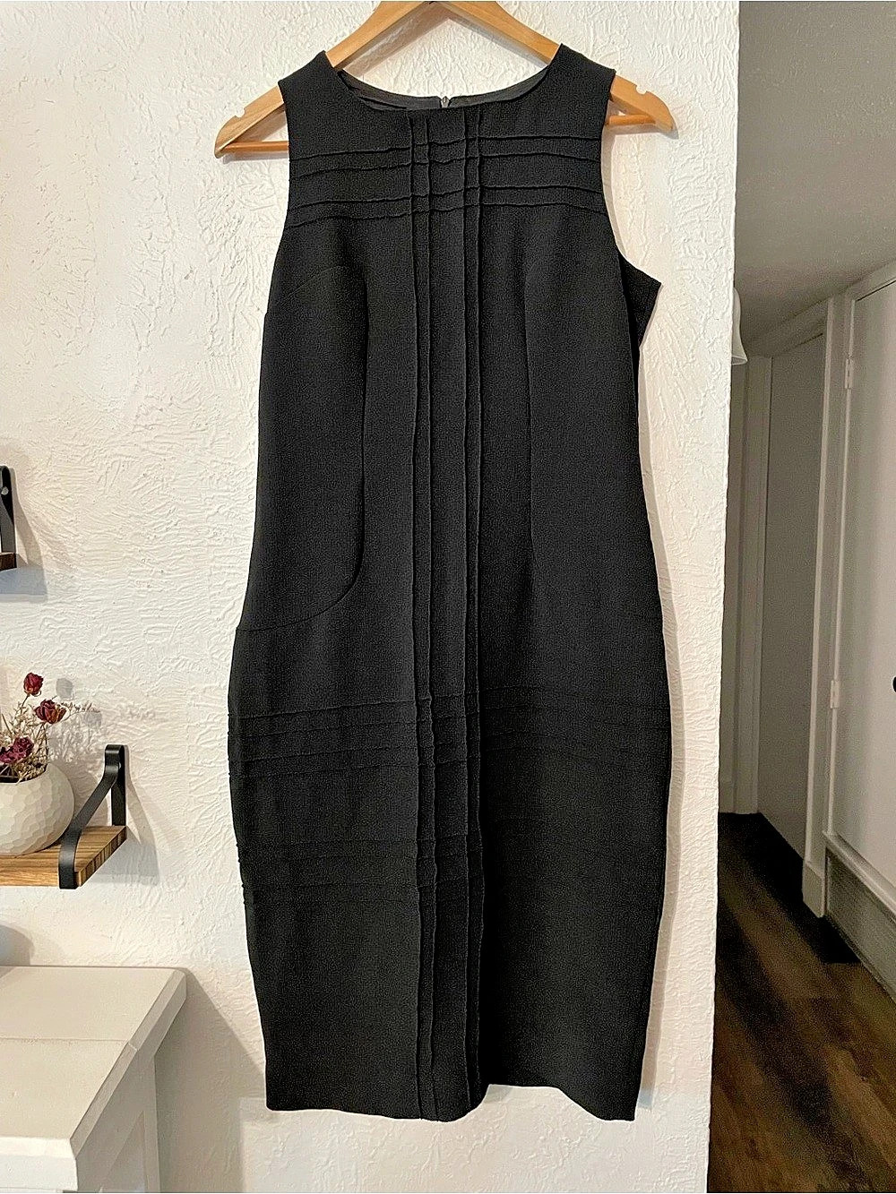 Moschino Cheap and Chic Black Midi sleeveless sheath dress US 8